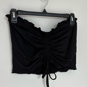 Urban Outfitters Black Ruffled Sleeveless Crop Top